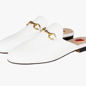 baShafanni white leather mules size 40